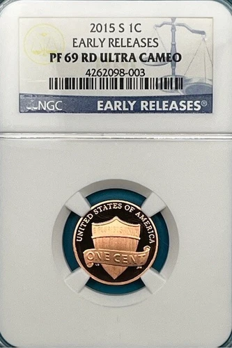 ‎2015-S Lincoln Shield Penny 1C NGC PF 69 RD Ultra Cameo