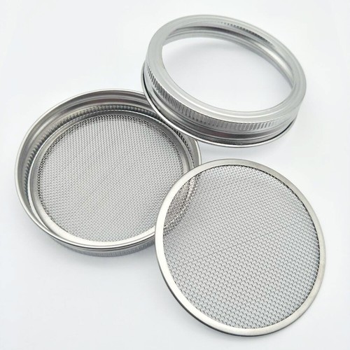 2 Pcs Food Grade Sprout Lid Canning Jar Lids Wide Mouth Sprouting Strainer - 第 3/12 張圖片