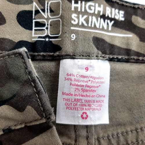 NOBO No Boundaries Junior Size 9 Ins 28 Pants Camo High Rise Skinny Stretch - Picture 8 of 13