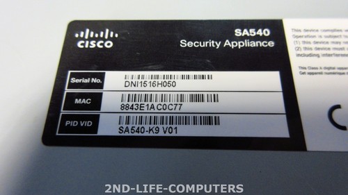 Routeur appliance de sécurité Cisco SA540 540 8 ports 300 Mbit/s pare-feu VPN SSL - Photo 3/3