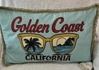 New California Golden Coast Surfer’s Paradise Aqua Decorative Throw Pillow 20x12