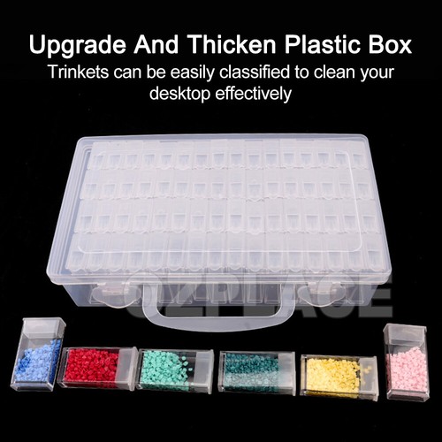 New 64 Grid Diamond Painting Storage Box Art Nail Bead Accessories Case Kit - Picture 4 of 11