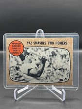 1968 TOPPS!  CARL YASTRZEMSKI!  “YAZ SMASHES TWO HOMERS”  BOSTON RED SOX!  #152