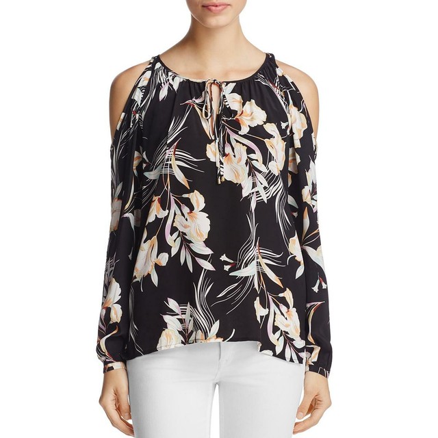Yumi Kim Womens Morning Glory Black Silk Dress Top Blouse S BHFO 8390