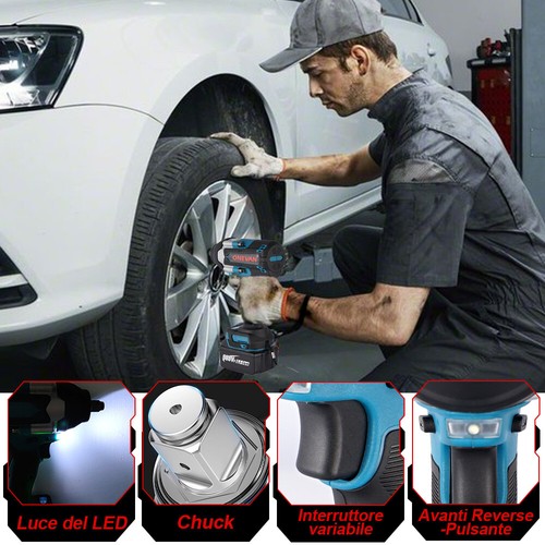 1800NM Chiave a Percussione a Batteria 20V Elettrica Senza Spazzole Smontagomme - Bild 7 von 15