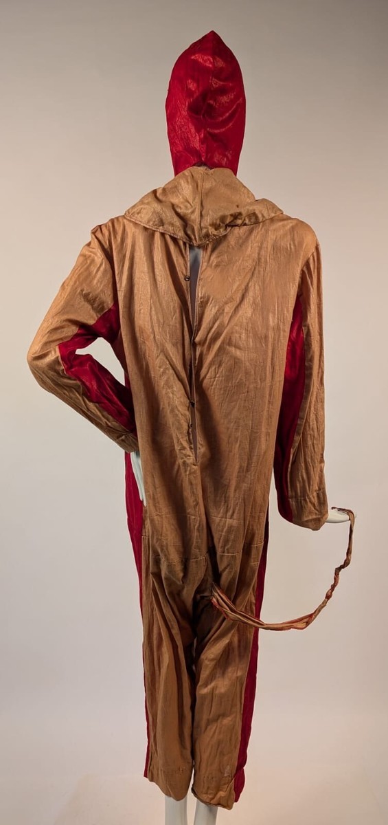 ANTIQUE 1920'S GRAPHIC DEVIL PRINT HALLOWEEN DEVIL COSTUME