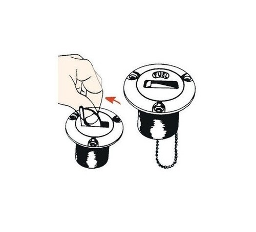 TAPPO RIFORNIMENTO CARBURANTE BENZINA UTILITY OTTONE CROMATO  COLLO Ø mm 38 - Foto 3 di 3