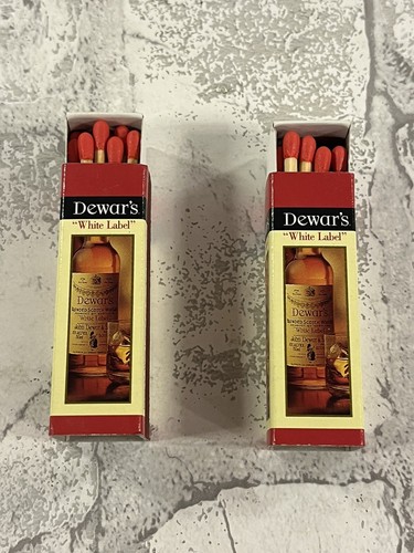 Vintage Dewar's Scotch Whiskey White Label Ceramic Ashtray Bundle W/ Matchboxes - Picture 19 of 20