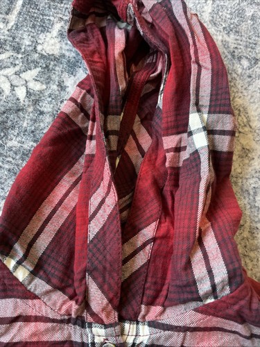 Sudadera con Capucha Carhartt Mujer Pequeña Ligera Abotonada Franela Escocesa Roja a Cuadros - Imagen 3 de 8