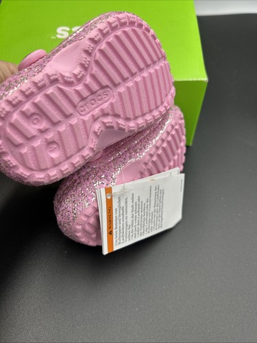 CROCS 207463-FLGO Toddler's Classic Fuzz Lined Clog in Flamingo - Toddler C4 - Picture 5 of 7