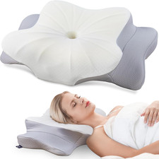 Cervical Contour Memory Foam Pillow Ergonomic Neck Shoulder Support for Sleepers