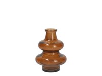 H&h Vase Aus Recyceltem Glas, Geometrische Form, Amber, 16 H Cm