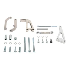 LWP Long Water Pump Polished Alternator & Power Steering Brackets For SBC Chevy