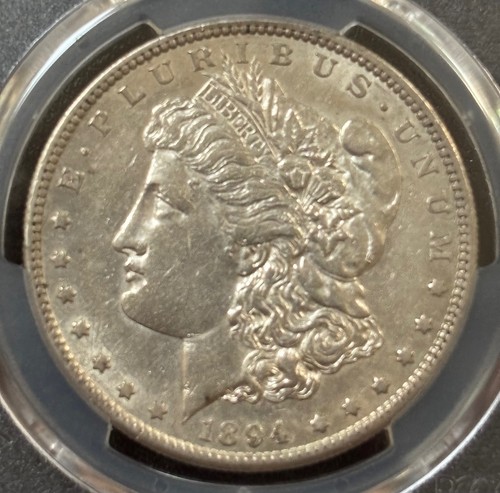 1894 S Morgan Silver Dollar PCGS AU50 Semi Key Date-GOLD SHIELD (#738) - Picture 4 of 7