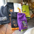 Halloween Hand Dish Towels Embroidered Lot Of 6