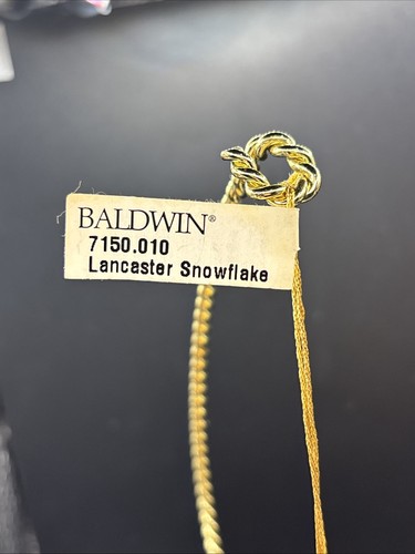 Vintage 1997 Baldwin Lancaster Snowflake Ornament 24kt Gold Over Brass 3D W/ Box - Picture 6 of 8