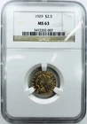 1929 INDIAN QUARTER EAGLE! NGC MS63! FLAWLESS! GORGEOUS! TOP NOTCH! NR #VIP188