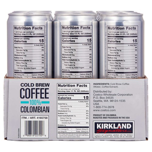 Kirkland Signature kolumbianischer Cold Brew-Kaffee, 12 Stück, 11 Unzen Dosen - Bild 2 von 5