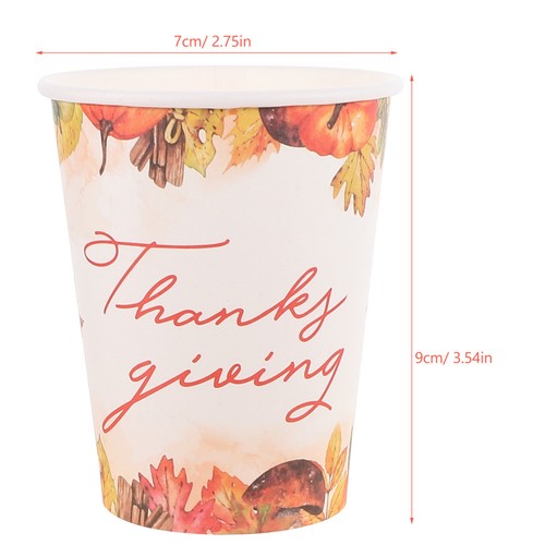 20pcs Paper Cups Decorative Paper Beverage Cups Picnic Water Cups Thanksgiving - Picture 9 of 12