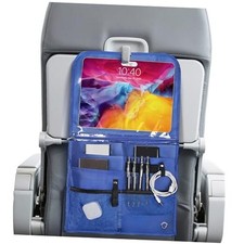 Airplane Pocket Organizer with Tray Table Cover,Portable In Flight Seat Blue