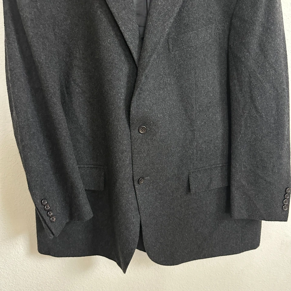 Jaqueta Polo Ralph Lauren Blazer Masculina 46R 100% Cashmere Cinza Carvão Italiana - Imagem 3 de 4