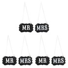  3 PCS Wedding Chair Back Lace Photo Props Mr and Mrs Party Banner