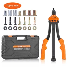 VEVOR Rivet Nut Tool 14in Rivnut Tool Kit 7 PCS Mandrels and 70 PCS Rivet Nuts