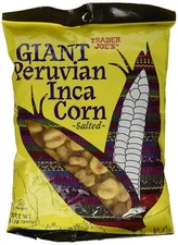 Trader Joe's 8 oz GIANT PERUVIAN INCA CORN SNACKS Salted Jumbo Corn Nuts BB 2/26
