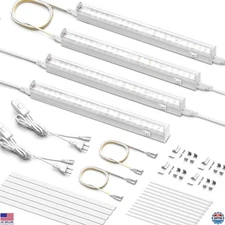 Indoor Plant Grow Lights - 5000K Full Spectrum LED T5 Light Strip, 1FT, 4 Pack