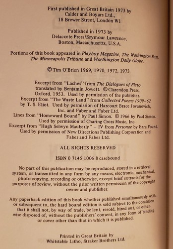 If I Die in a Combat Zone by Tim O'Brien - First U. K. Edition - Picture 7 of 13