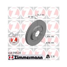Zimmermann 440.3105.20 Bremsscheibe Vorderachse für Opel Citroën/peugeot
