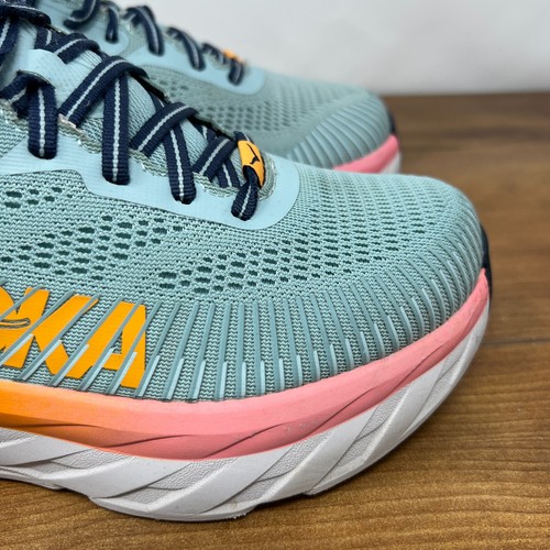 Scarpe da corsa Hoka One One Bondi 7 donna misura 8,5 D larghe blu arancione rosa - Foto 11 di 21