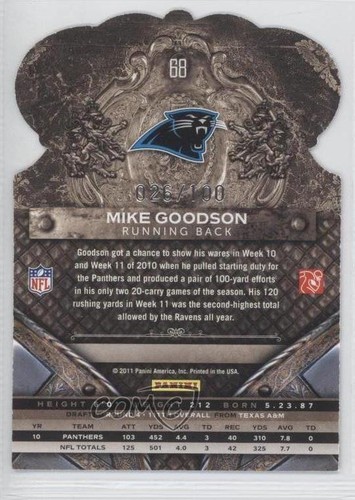 2011 Panini Crown Royale Blue /100 Mike Goodson #68 - Bild 2 von 4