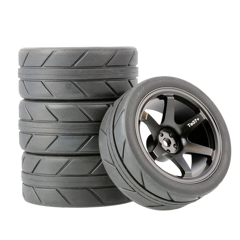 Llantas de aleación de coche de radiocontrol de turismo en carretera 1/10 llantas neumáticos para Tamiya Hpi Kyosho MST HPI Foto 2 de 4