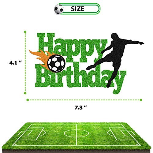 Soccer Cake Topper Happy Birthday Sign Football Player Cake Decorations for  - Bild 6 von 8