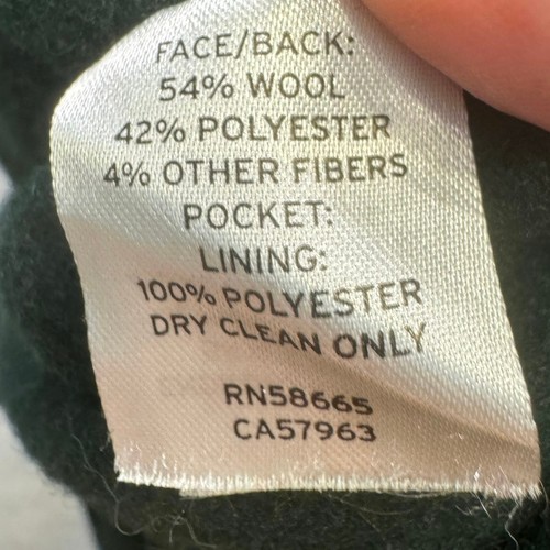 Nordstrom Emerald Green Wool Blend Shacket Coat Mid Length WNS M Long Sleeve - Picture 7 of 11