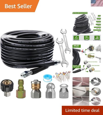#ad 50FT Sewer Jetter Kit for Pressure Washer 5800 PSI High Performance Solution $73.74