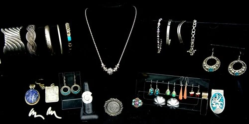 Vtg 925 Taxco Mixed Jewelry Lot ~Necklace ~ Earrings ~ Bracelets ~ Brooches ++