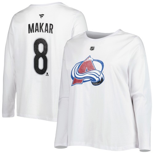 Mujer Perfil Cale Makar Blanco Colorado Avalanche Talla Grande Estampado Envejecido - Imagen 1 de 3