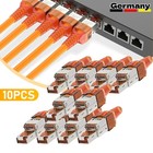 10er Netzwerkstecker CAT 7 Werkzeuglos RJ45 Netzwerk Metall Stecker Verlegekabel