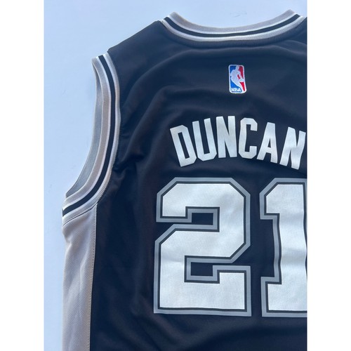 Camiseta Adidas Spurs Duncan #21 Niños Mediana San Antonio Negra Baloncesto - Imagen 9 de 10