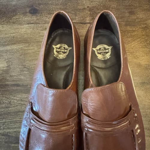 FLORSHEIM LOAFERS SLIP ON BUSINESS WORK DRESS SHOES MEN'S BROWN SIZE 10B - Picture 4 of 10
