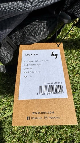 Lenkmatte, HQ4 Apex 8.0 - Kite Only, Vierleiner Depower Kite, Powerkite - Bild 7 von 7