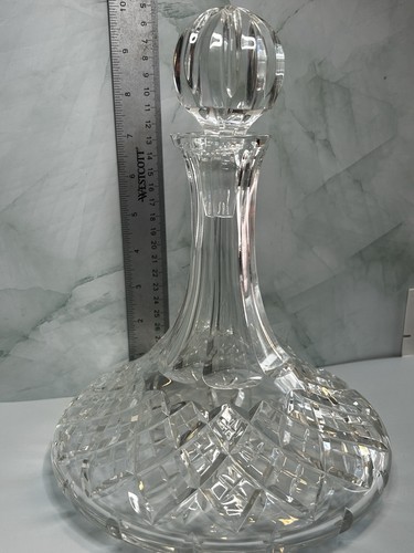 Waterford Rare Signed “Nocturne” Cut Crystal Ship’s Decanter (9.5” / 3.13 lb.) - Picture 4 of 12
