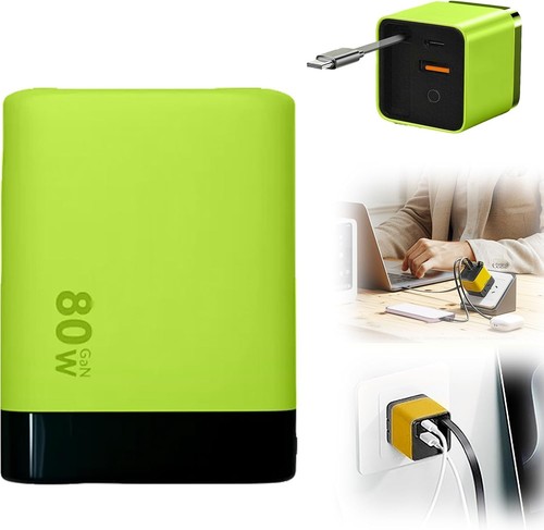 3in1 charger 80w with Type C cable and 2 USB ports,retractable all-in-one charge - 第 4/13 張圖片
