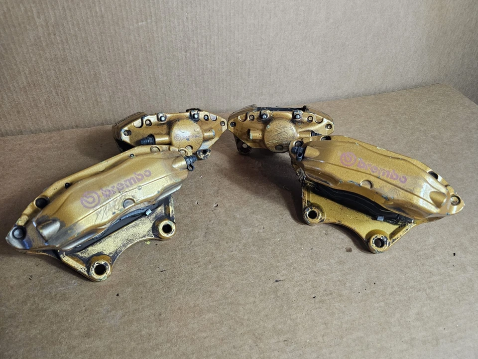 2003-2008 Infiniti G35 Brembo Big Brake Gold Caliper Set of 4 OEM 350z - Image 2 of 4