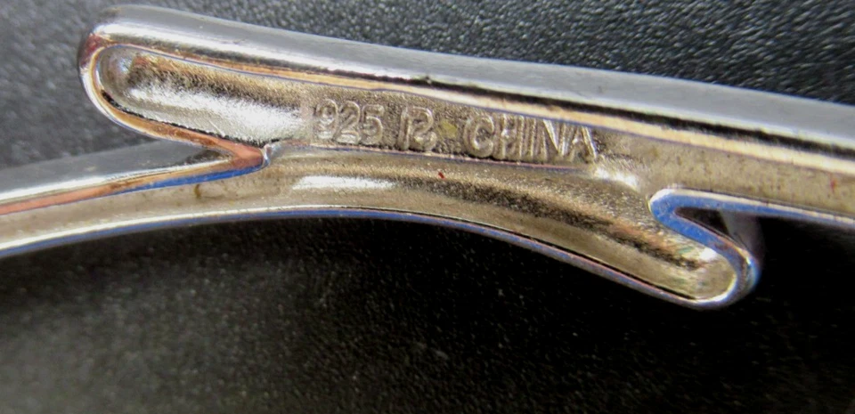 Brazalete de plata de ley 925 con hojas colgantes genuinas firmadas Foto 4 de 4