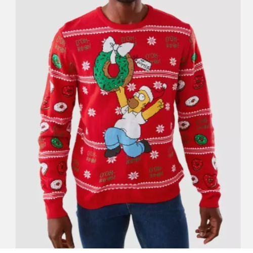 Christmas The Simpsons Homer 2XL Jumper Sweater Red Green D'oh Ho Ho - Bild 6 von 10