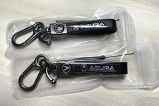 Genuine Leather Car Keychain Set for ACURA  Key Ring Lanyard Accessories