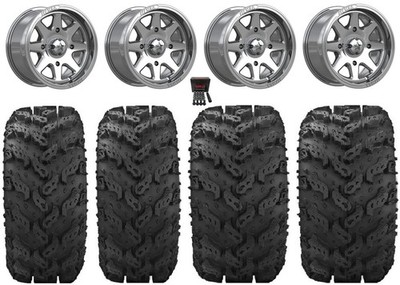 MSA Spark 14'' Wheels Polished 26'' Reptile Tires Can-Am Defender
